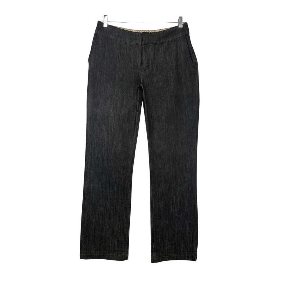 Chicos Platinum Denim Trousers Womens Size 1 Reg Dark Wash‎ Straight Leg Jeans